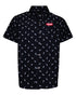 BOLT BLACK/WHITE PARTY SHIRT SHORT SLEEVE BUTTON UP  - YOUTH